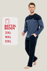 MOD Men Big Size Button Placket Pajama Set